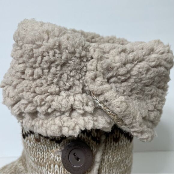 Muk Luks Tan Nordic Print Knit Sock Sweater Boots - Picture 5 of 13